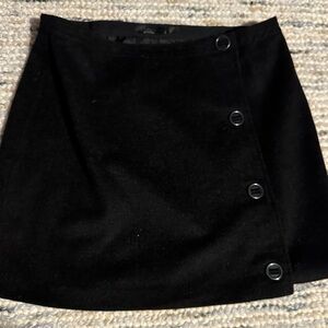 Prana Black Mini Skirt with Button Accents